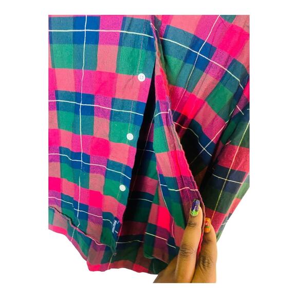 Crown and Ivy Button Down Shirt Men Size XXL Multi Plaid Classic Fit Long Sleeve - Picture 7 of 10